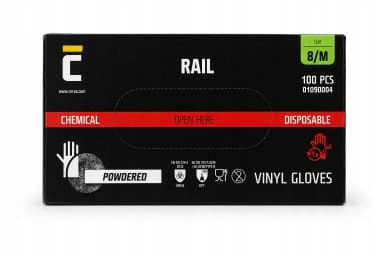 CERVA RAIL pudrované vinylové rukavice 8/M, 100 ks