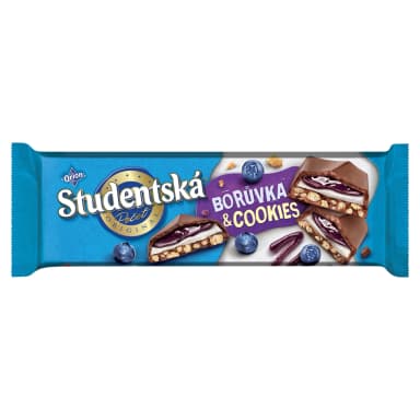 Orion Studentská pečeť mléčná čokoláda Borůvka & Crispies 235 g