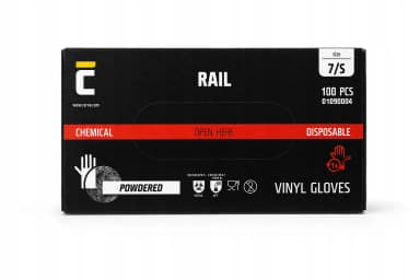 Jednorázové vinylové rukavice Cerva Rail vel. S, 100 ks