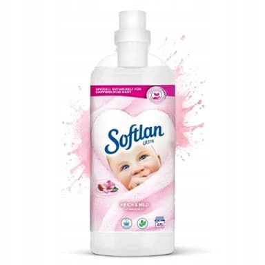 Softlan Ultra tekutá aviváž - Weich & Mild s mandlovým mlékem, 45 praní 1L