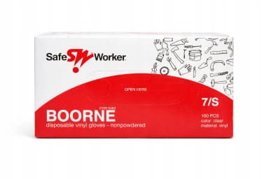 Jednorázové vinylové rukavice Safe Worker BOORNE vel. S, 100 ks