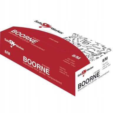 Jednorázové vinylové rukavice Safe Worker BOORNE vel. S, 100 ks