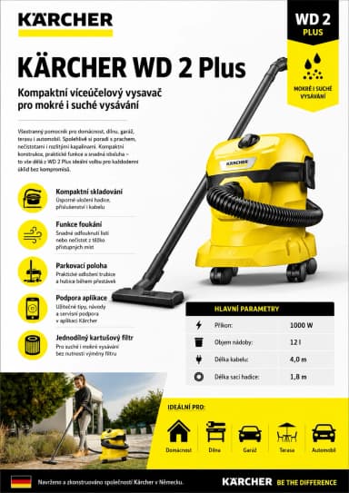 Kärcher WD 2 Plus V-12/4/18/C mokro-suchý vysavač