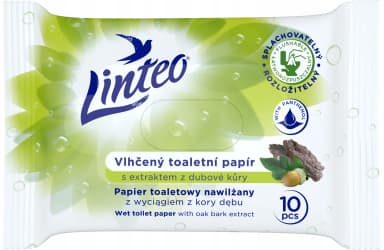 LINTEO vlhčený toaletní papír s dubovou kůrou (10 ks)