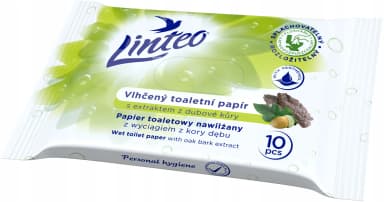 LINTEO vlhčený toaletní papír s dubovou kůrou (10 ks)
