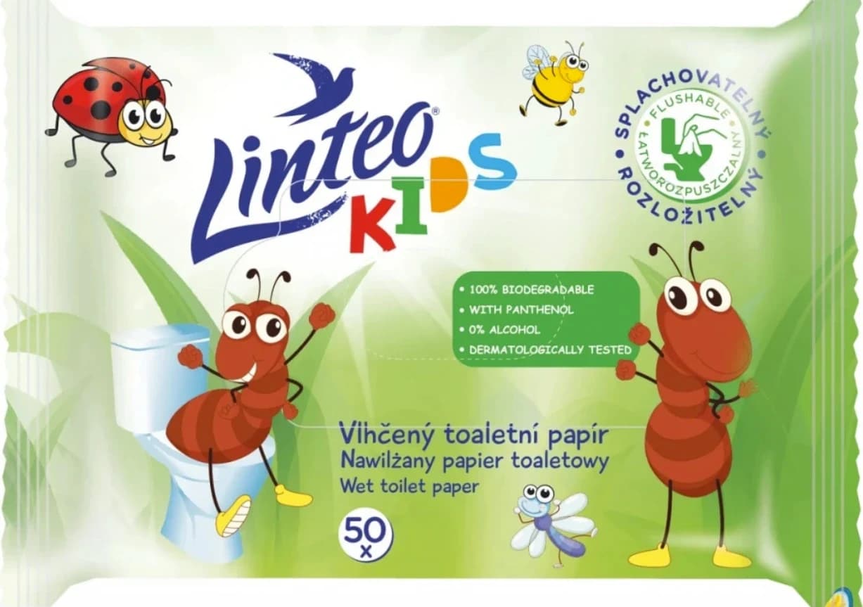 LINTEO KIDS Vlhčený toaletní papír (50 ks)