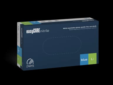 Nitrilové rukavice ZARYS easyCARE, bez pudru - modré L (balení - 100 ks)