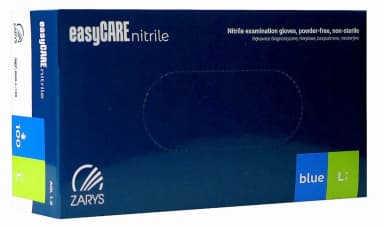 Nitrilové rukavice ZARYS easyCARE, bez pudru - modré L (balení - 100 ks)