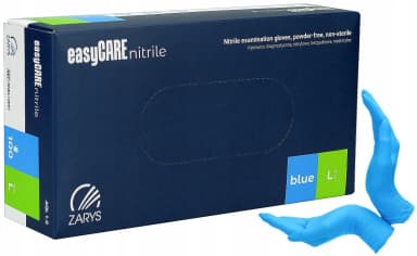 Nitrilové rukavice ZARYS easyCARE, bez pudru - modré L (balení - 100 ks)