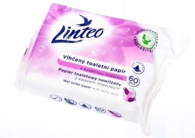 Vlhčený toaletní papír LINTEO s kyselinou mléčnou - 60 ks