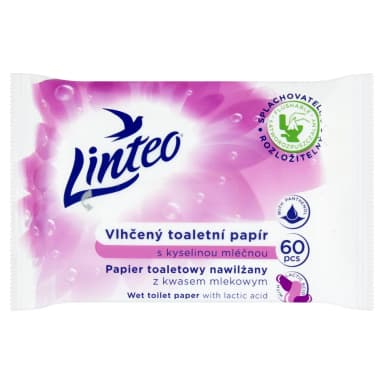 Vlhčený toaletní papír LINTEO s kyselinou mléčnou - 60 ks