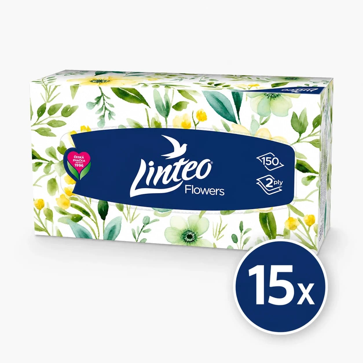 15x Linteo papírové kapesníčky v krabičce 2-vrstvé 150 ks