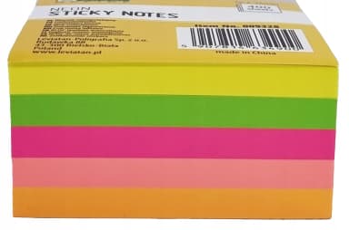 Samolepicí bloček D.RECT neonový, 76 x 76 mm, 400 lístků