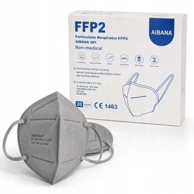 AIBANA ochranná maska FFP2 šedá, 20 ks