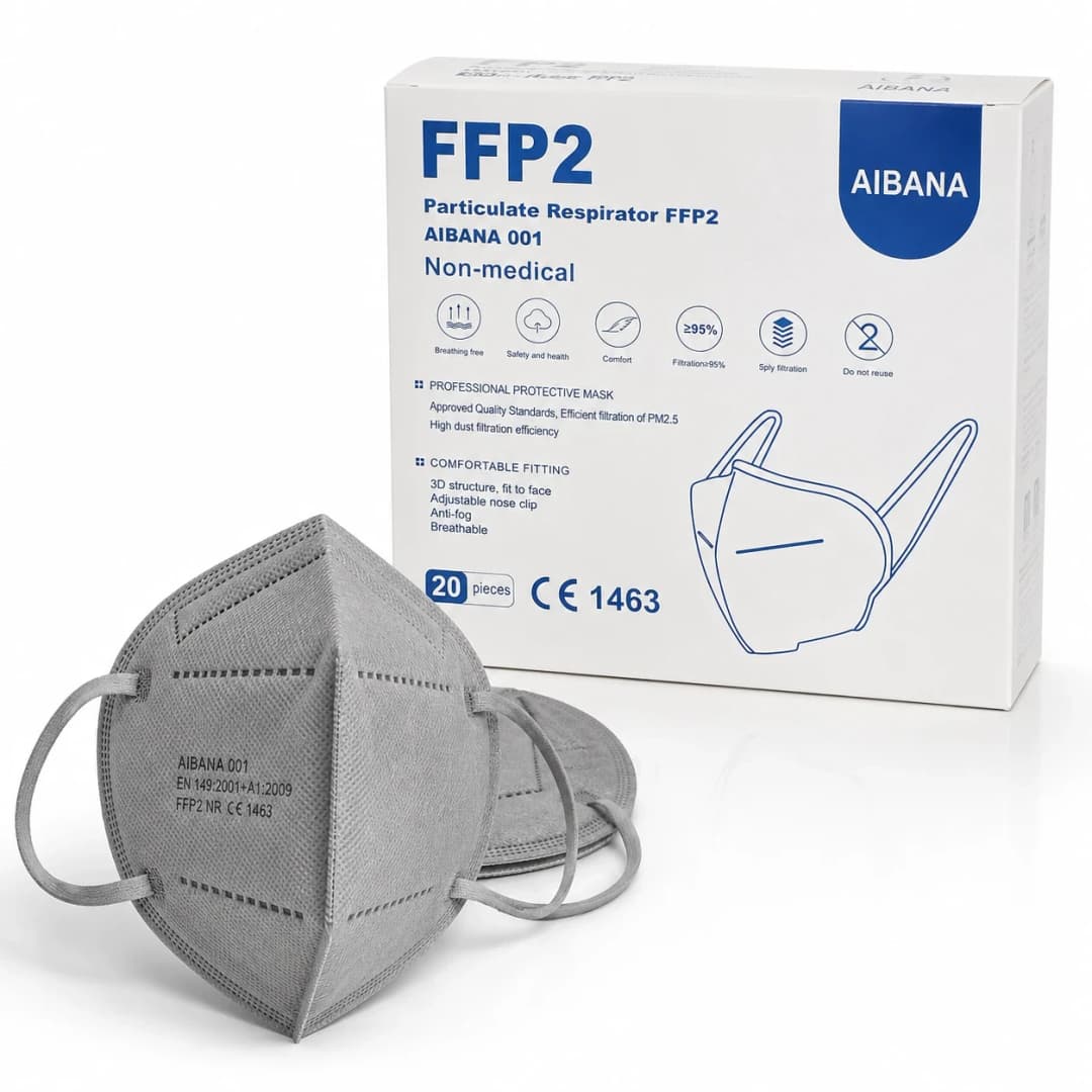 AIBANA ochranná maska FFP2 šedá, 20 ks