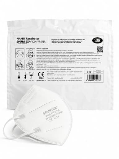 SpurTex V100 nanorespirátor FFP2, 5 ks