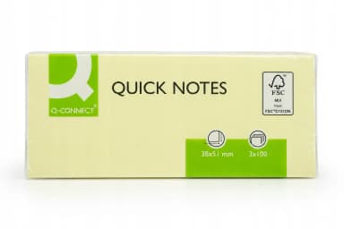 Frankospol Q-Connect samolepicí papírky žluté, 38 x 51 mm, 12 x 100 lístků