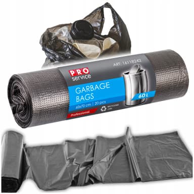 Odpadkové pytle černé Pro Service HDPE univerzální 60x70, 60l