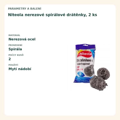 Niteola nerezové spirálové drátěnky, 2 ks