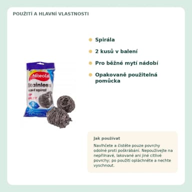 Niteola nerezové spirálové drátěnky, 2 ks