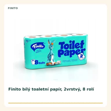 Finito bílý toaletní papír, 2vrstvý, 8 rolí