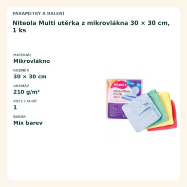 Niteola Multi utěrka z mikrovlákna 30 × 30 cm, 1 ks