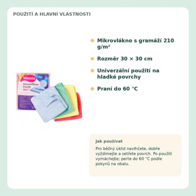 Niteola Multi utěrka z mikrovlákna 30 × 30 cm, 1 ks