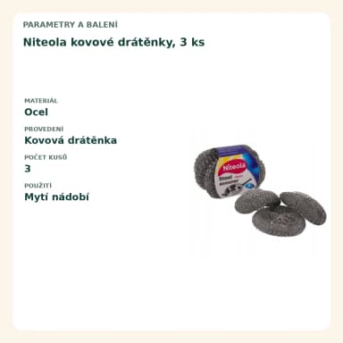 Niteola kovové drátěnky, 3 ks