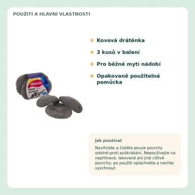 Niteola kovové drátěnky, 3 ks