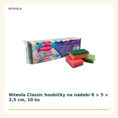Niteola Classic houbičky na nádobí 8 × 5 × 2,5 cm, 10 ks