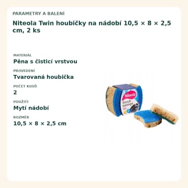 Niteola Twin houbičky na nádobí 10,5 × 8 × 2,5 cm, 2 ks