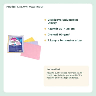 Niteola Universal univerzální utěrky 32 × 38 cm, 3 ks