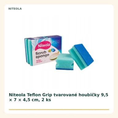 Niteola Teflon Grip tvarované houbičky 9,5 × 7 × 4,5 cm, 2 ks