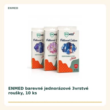 ENMED jednorázové ochranné roušky barevné, 10 ks