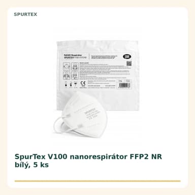 SpurTex V100 nanorespirátor FFP2, 5 ks