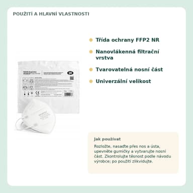SpurTex V100 nanorespirátor FFP2, 5 ks