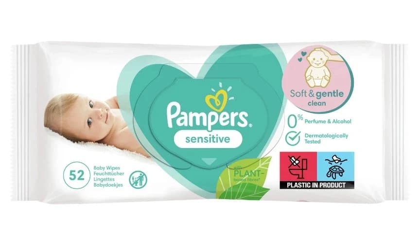 Pampers vlhčené ubrousky Sensitive 52 ks