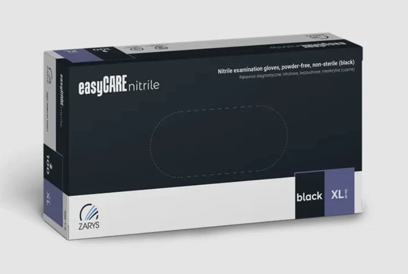 Nitrilové rukavice Zarys easyCARE černé, XL 100 ks