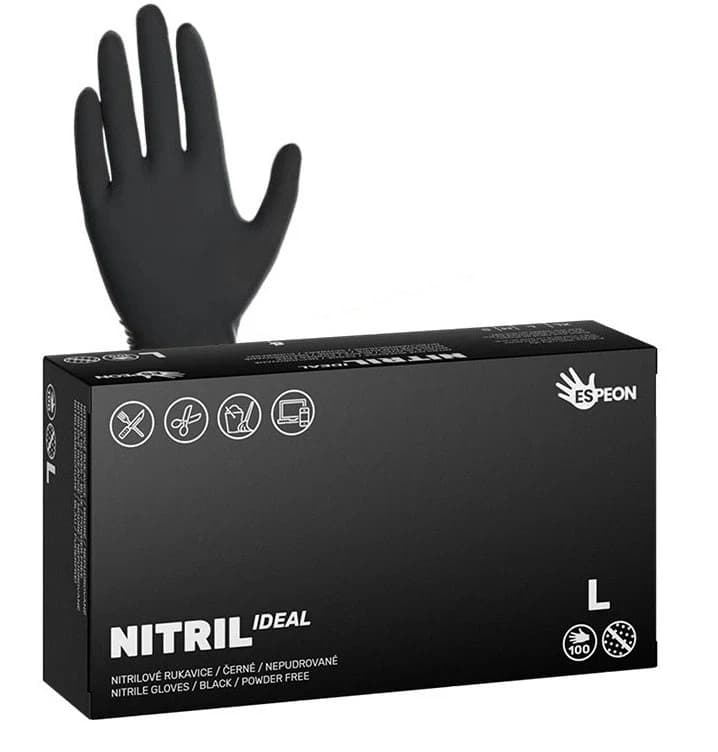ESPEON IDEAL nitrilové rukavice černé, L 100 ks