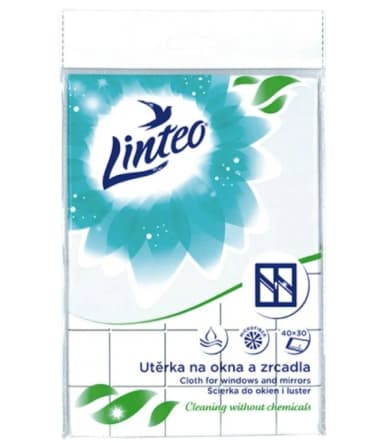 100x Linteo utěrka z mikrovlákna na okna a zrcadla 1ks