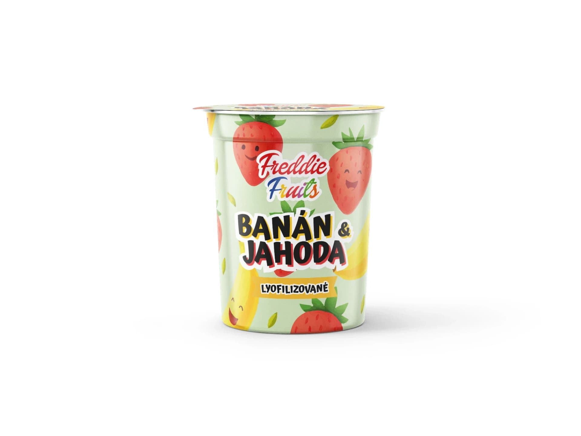 Lyofilizovaný banán a jahoda Freddie Snack - plátky 10g