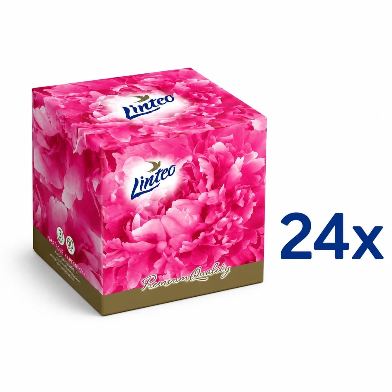 24x Linteo papírové kapesníčky v boxu 3-vrstvé 60 ks