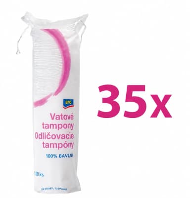 35x Odličovací tampony Aro 100% bavlna - 100 kusů