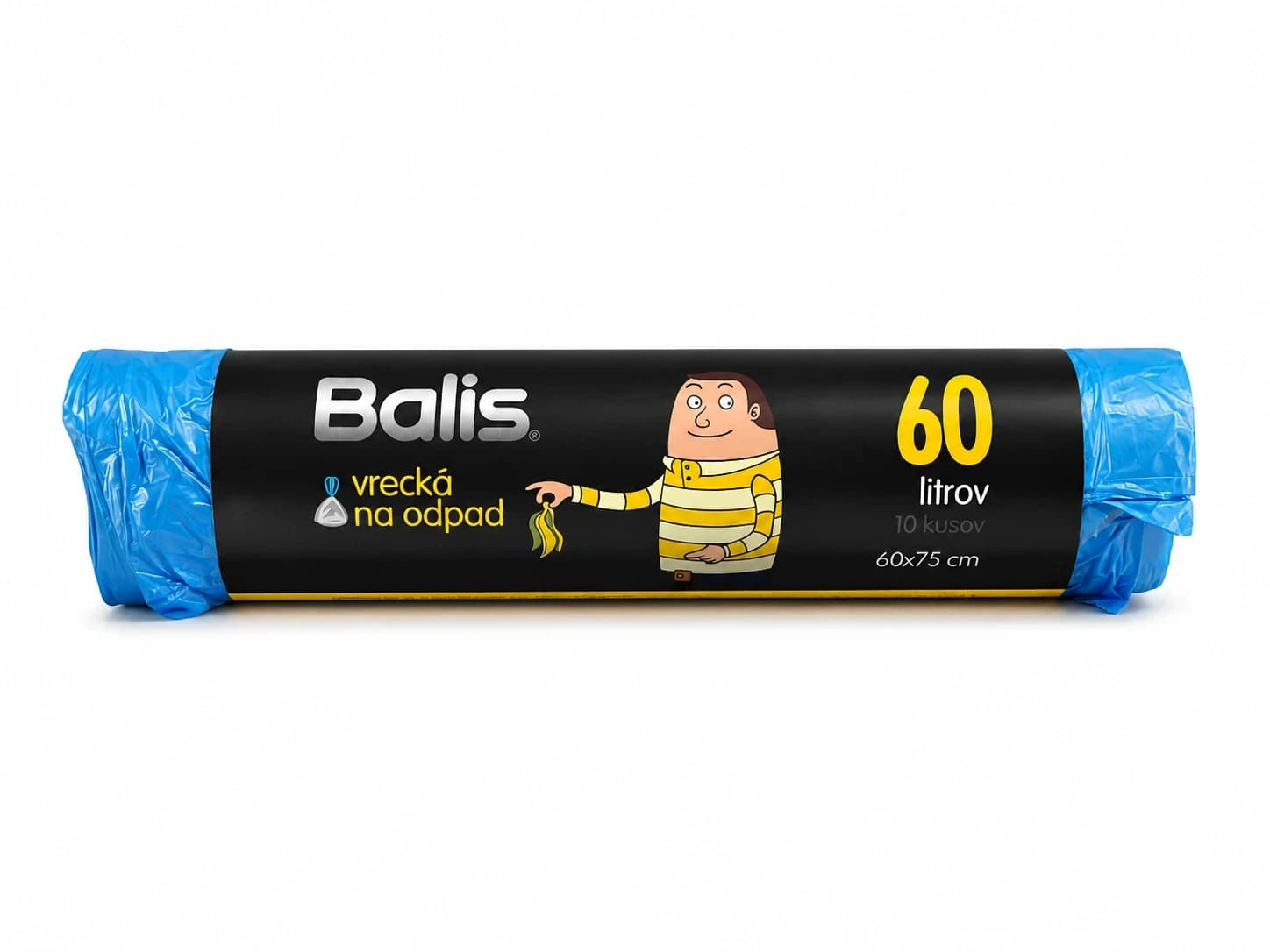 Pytle na odpadky Balis 60L 10ks, modré se zatahovací páskou