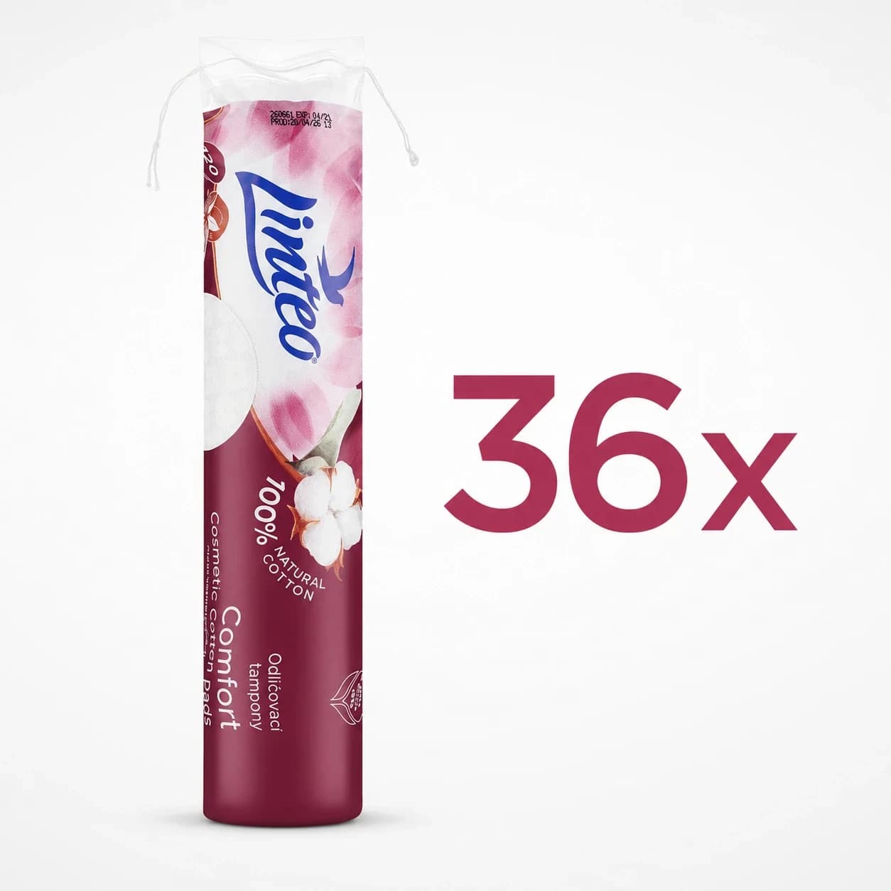 36x Linteo odličovací tampónky 120ks, 100% bavlna