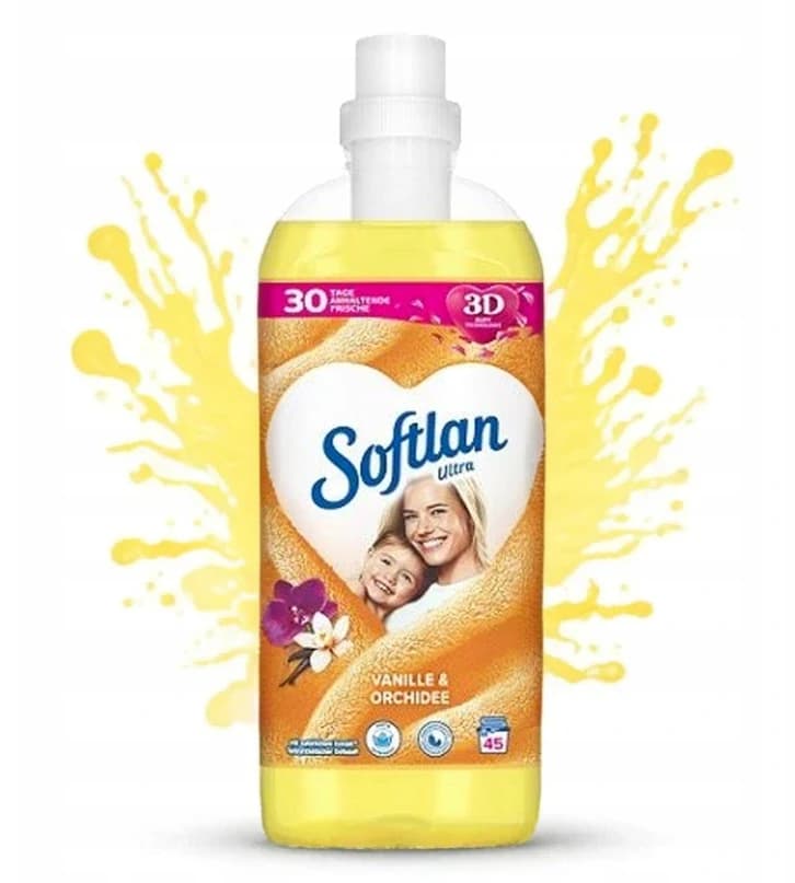 Softlan Ultra tekutá aviváž Vanilka a Orchidej, 45 praní 1L