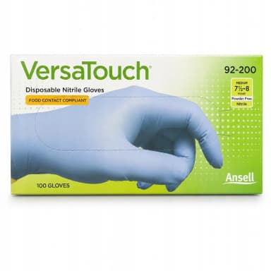 Ansell VersaTouch 92-200 nitrilové rukavice modré, vel. M/8, 100 ks - po expiraci