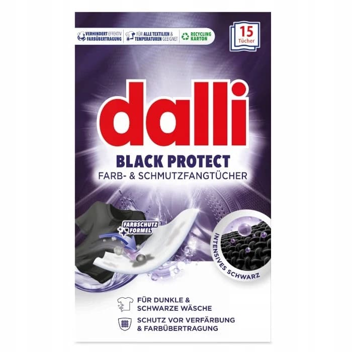 Dalli Black Protect ubrousky pro tmavé prádlo, 15 ks