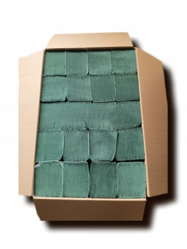 Papírové ručníky ZZ zelené recyklované, 1vrstvé, 9,5 kg