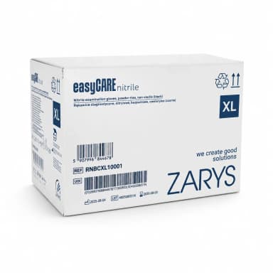 10x Nitrilové rukavice Zarys easyCARE černé, XL 100 ks